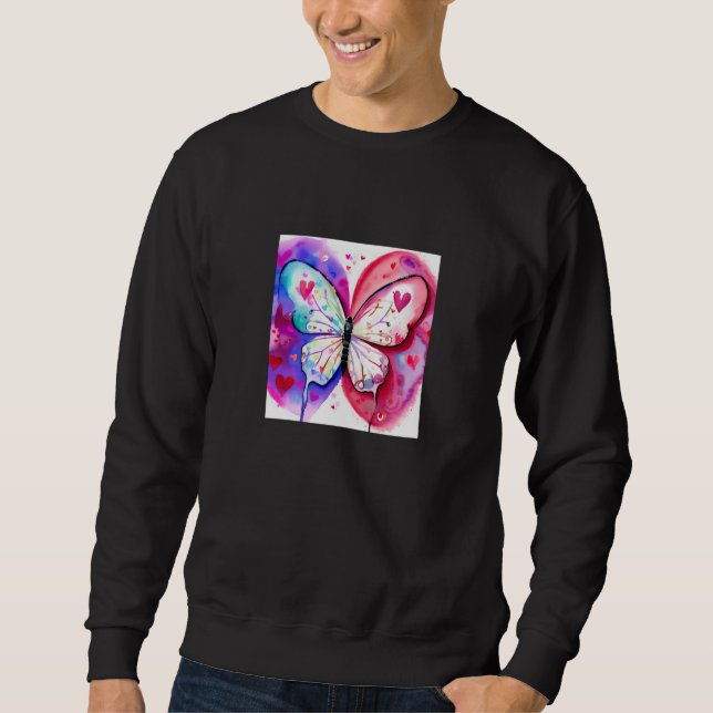 Valentine's Day Love Heart Butterfly Girlfriend Fi Sweatshirt (Front)