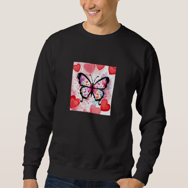 Valentine's Day Love Heart Butterfly Girlfriend Fi Sweatshirt (Front)