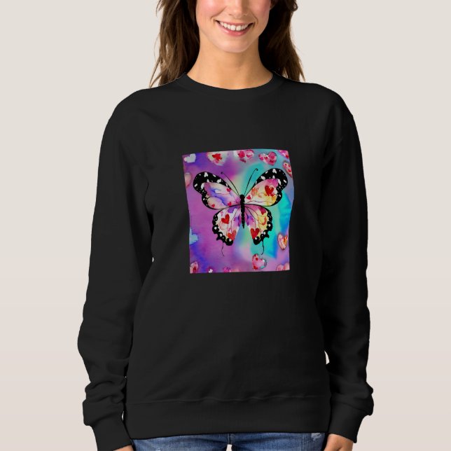 Valentine's Day Love Heart Butterfly Girlfriend Fi Sweatshirt (Front)