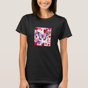 Valentine's Day Love Heart Butterfly Girlfriend Fi T-Shirt