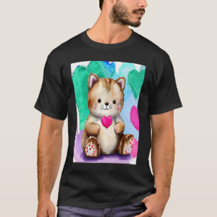 Valentine's Day Love Heart Cat Teddy Girlfriend Fi T-Shirt