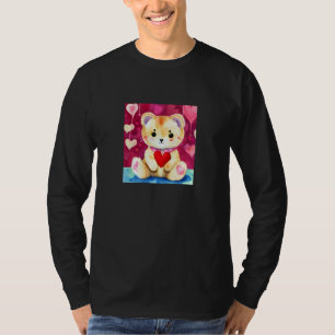 Valentine's Day Love Heart Cat Teddy Girlfriend Fi T-Shirt