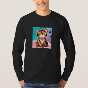 Valentine's Day Love Heart Cat Teddy Girlfriend Fi T-Shirt