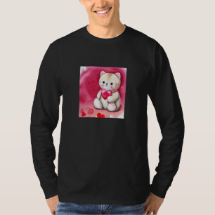 Valentine's Day Love Heart Cat Teddy Girlfriend Fi T-Shirt