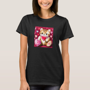 Valentine's Day Love Heart Cat Teddy Girlfriend Fi T-Shirt