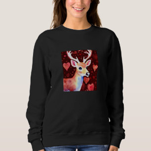 Valentine's Day Love Heart Cute Deer Girlfriend Fi Sweatshirt