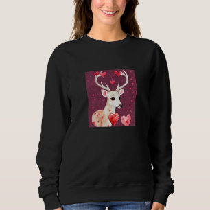 Valentine's Day Love Heart Cute Deer Girlfriend Fi Sweatshirt