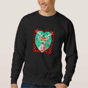 Valentine's Day Love Heart Cute Deer Girlfriend Fi Sweatshirt