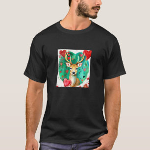 Valentine's Day Love Heart Cute Deer Girlfriend Fi T-Shirt