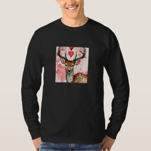 Valentine's Day Love Heart Cute Deer Girlfriend Fi T-Shirt