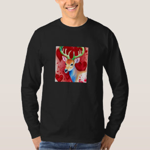Valentine's Day Love Heart Cute Deer Girlfriend Fi T-Shirt