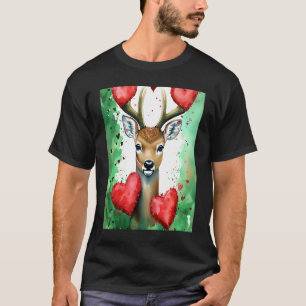 Valentine's Day Love Heart Cute Deer Girlfriend Fi T-Shirt