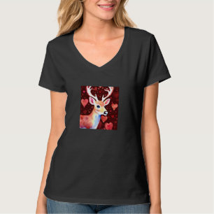 Valentine's Day Love Heart Cute Deer Girlfriend Fi T-Shirt