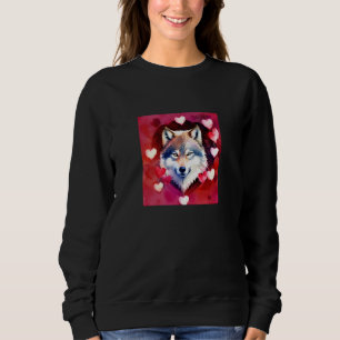 Valentine's Day Love Heart Cute Wolf Girlfriend Fi Sweatshirt