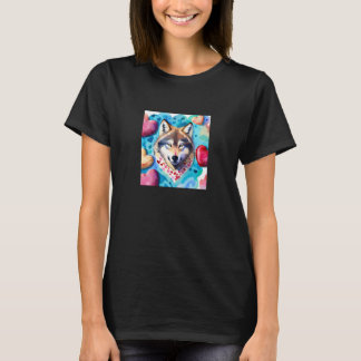 Valentine's Day Love Heart Cute Wolf Girlfriend Fi T-Shirt