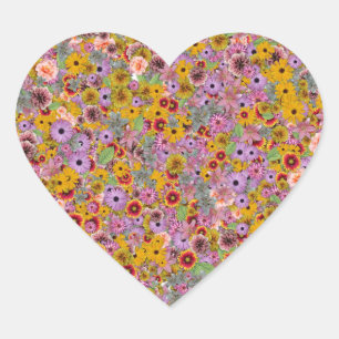 Valentines Day Love Heart Flowers Colourful Bloom Sticker