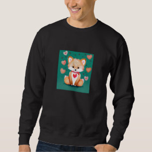 Valentine's Day Love Heart Fox Teddy Girlfriend Fi Sweatshirt