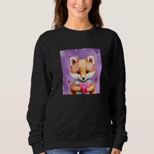 Valentine's Day Love Heart Fox Teddy Girlfriend Fi Sweatshirt