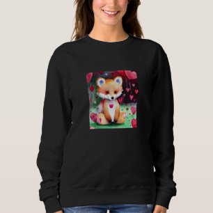 Valentine's Day Love Heart Fox Teddy Girlfriend Fi Sweatshirt