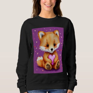 Valentine's Day Love Heart Fox Teddy Girlfriend Fi Sweatshirt