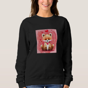 Valentine's Day Love Heart Fox Teddy Girlfriend Fi Sweatshirt