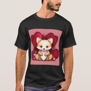 Valentine's Day Love Heart Fox Teddy Girlfriend Fi T-Shirt