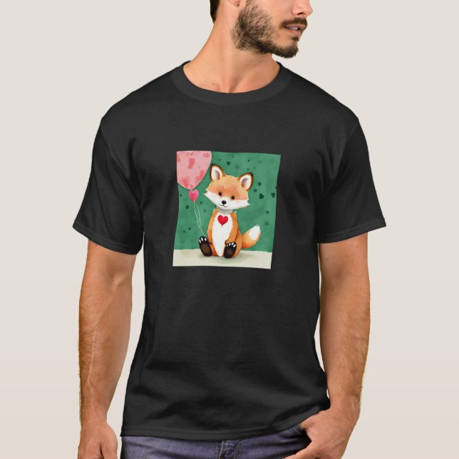 Valentine's Day Love Heart Fox Teddy Girlfriend Fi T-Shirt (Front)