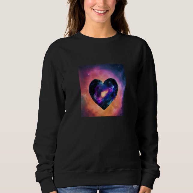 Valentine's Day Love Heart Galaxy Girlfriend Fianc Sweatshirt (Front)