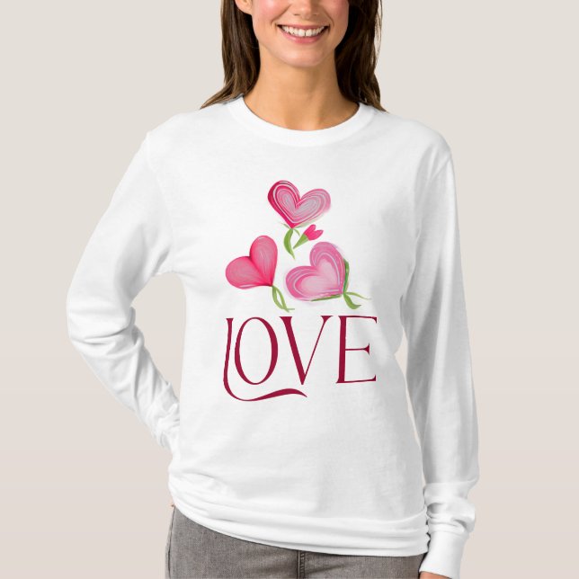 Valentine's Day - Love Heart Love Long Sleeve T-Shirt (Front)