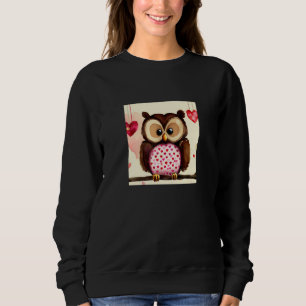 Valentine's Day Love Heart Owl Teddy Girlfriend Fi Sweatshirt