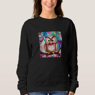 Valentine's Day Love Heart Owl Teddy Girlfriend Fi Sweatshirt