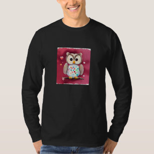 Valentine's Day Love Heart Owl Teddy Girlfriend Fi T-Shirt