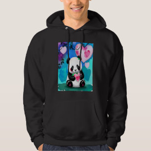 Valentine's Day Love Heart Panda Girlfriend Fiancé Hoodie