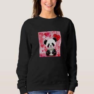 Valentine's Day Love Heart Panda Girlfriend Fiancé Sweatshirt