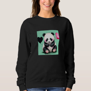 Valentine's Day Love Heart Panda Girlfriend Fiancé Sweatshirt