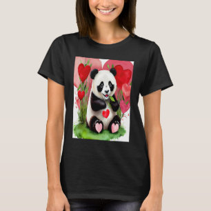 Valentine's Day Love Heart Panda Girlfriend Fiancé T-Shirt