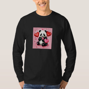 Valentine's Day Love Heart Panda Girlfriend Fiancé T-Shirt