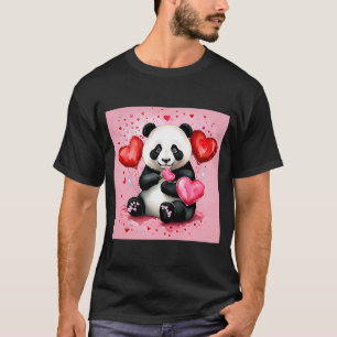 Valentine's Day Love Heart Panda Girlfriend Fiancé T-Shirt
