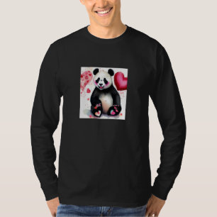 Valentine's Day Love Heart Panda Girlfriend Fiancé T-Shirt