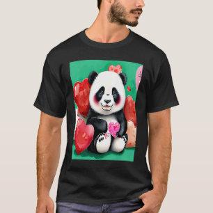 Valentine's Day Love Heart Panda Girlfriend Fiancé T-Shirt