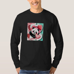 Valentine's Day Love Heart Panda Girlfriend Fiancé T-Shirt