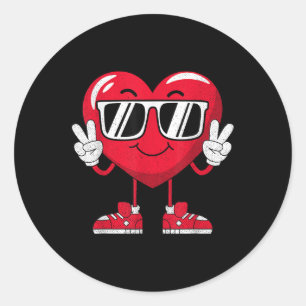 Valentines Day Love Heart Peace Funny Boys Girls K Classic Round Sticker