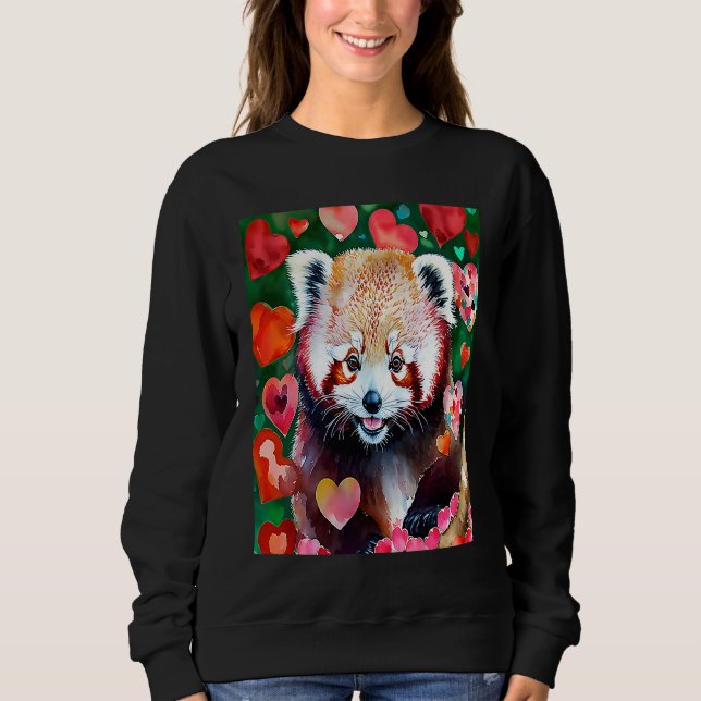 Valentine's Day Love Heart Red Panda Girlfriend Fi Sweatshirt (Front)