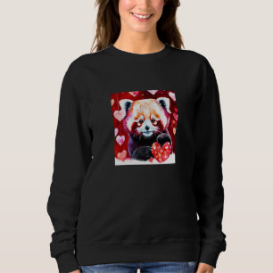 Valentine's Day Love Heart Red Panda Girlfriend Fi Sweatshirt