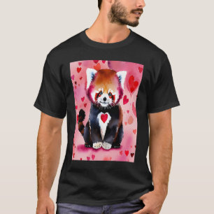 Valentine's Day Love Heart Red Panda Girlfriend Fi T-Shirt