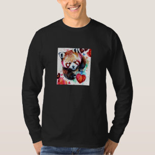 Valentine's Day Love Heart Red Panda Girlfriend Fi T-Shirt