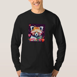 Valentine's Day Love Heart Red Panda Girlfriend Fi T-Shirt