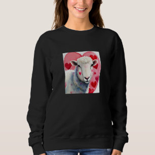 Valentine's Day Love Heart Sheep Girlfriend Fiancé Sweatshirt