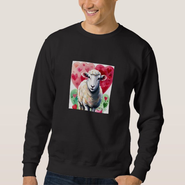Valentine's Day Love Heart Sheep Girlfriend Fiancé Sweatshirt (Front)
