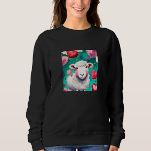 Valentine's Day Love Heart Sheep Girlfriend Fiancé Sweatshirt